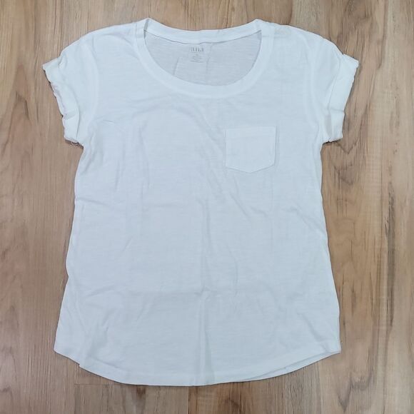 🔺️ANA White Short Cuffed Sleeve Tee w/Chest Pocket XSmall - Picture 1 of 9